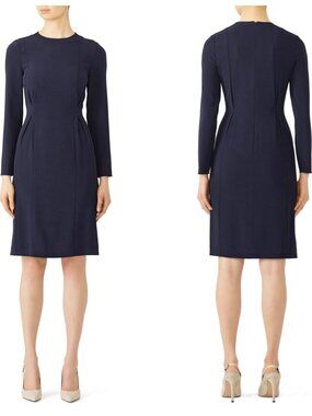 LK Bennett Classic Navy Jessica Dress  Seamed Sheath  - Size 10